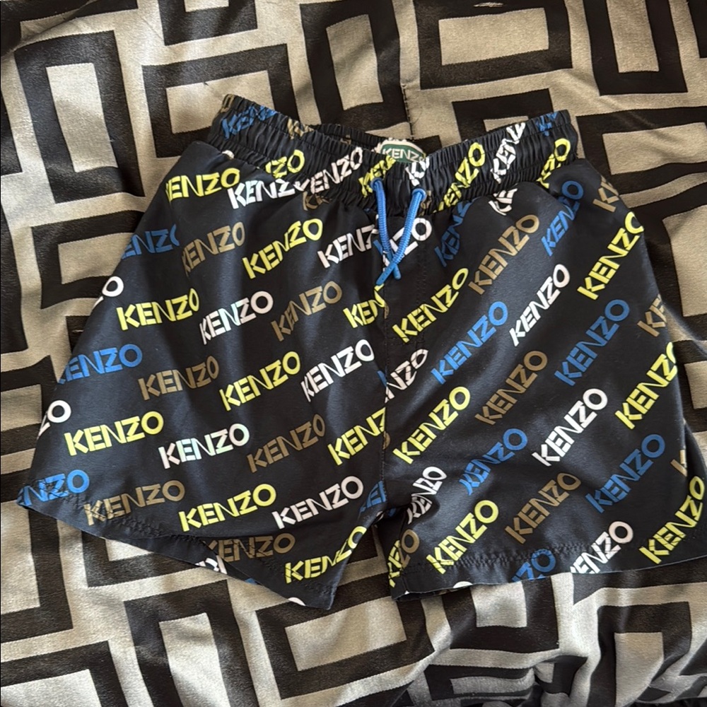 Kenzo Kids Multicolor Logo Boys Swim Shorts